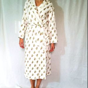100% cotton warm floral robe